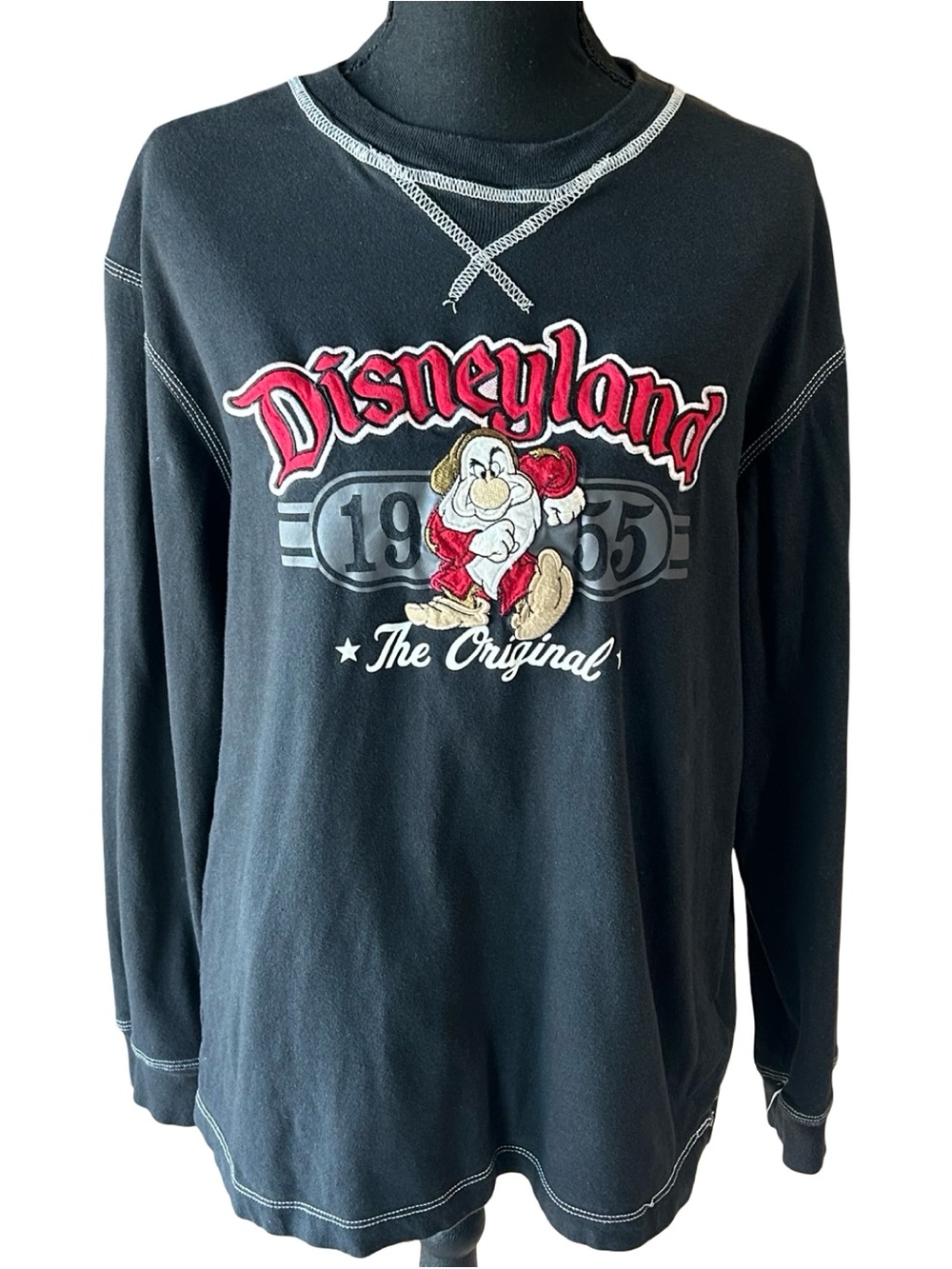 Disneyland Grumpy 1955 The Original Long Sleeve Tee Black Size Medium